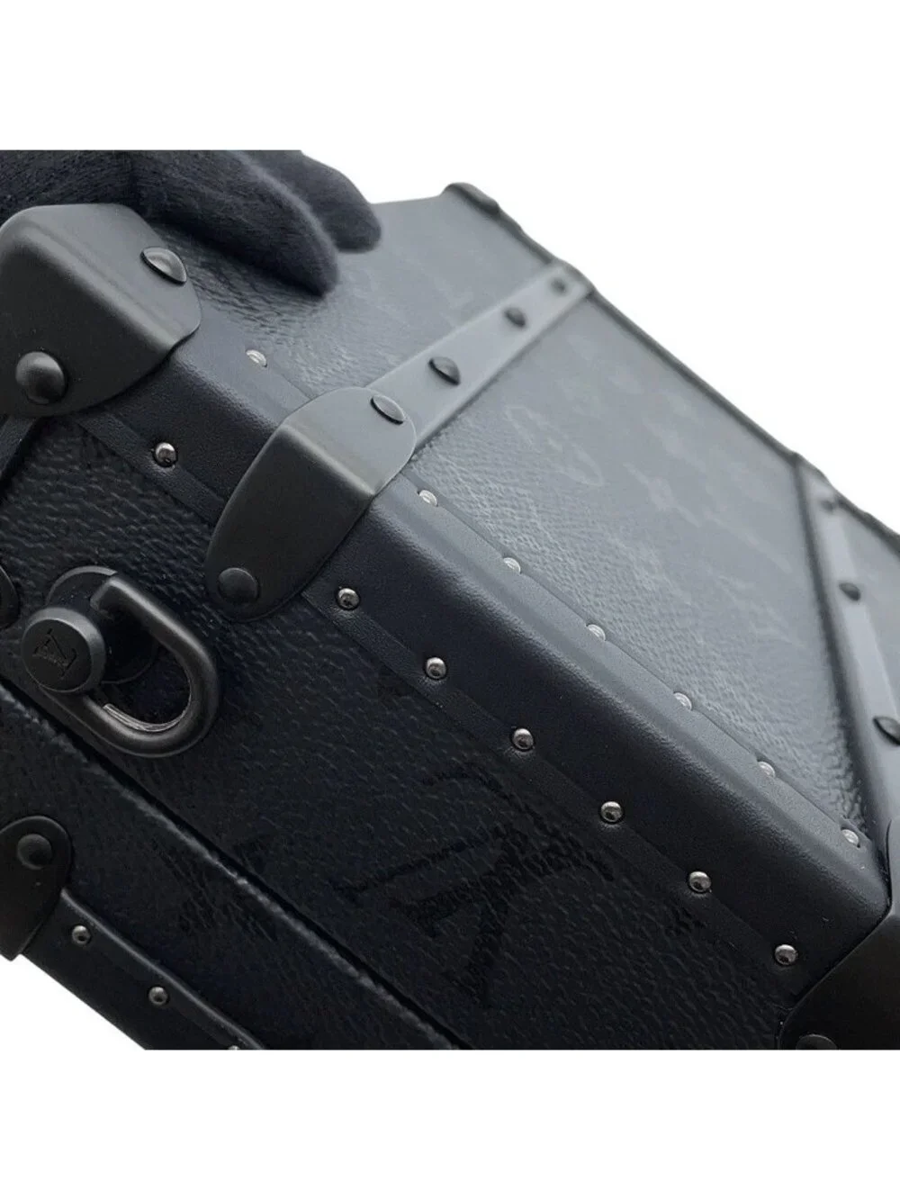 Louis Vuitton Shoulder Bag Monogram Midnight Handle Trunk Buckle Black